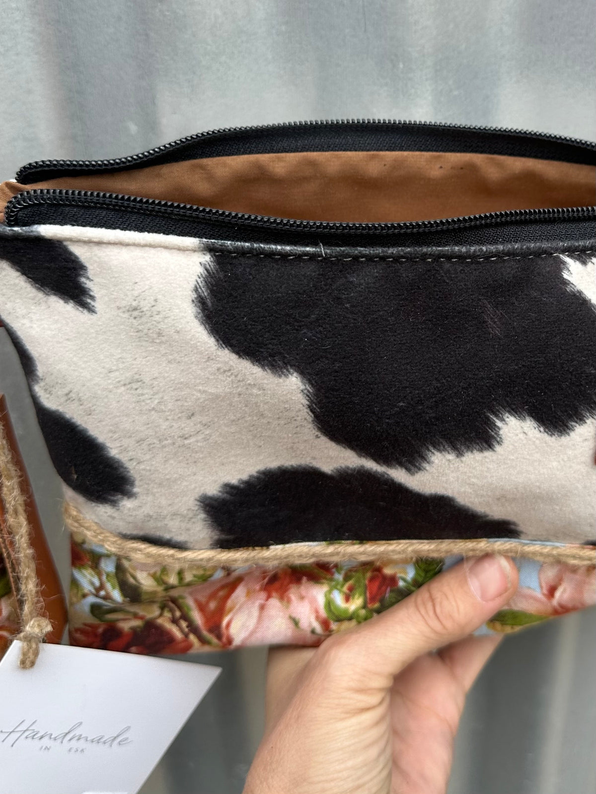 SOS Handmade patchwork fabric clutch bag - Roses