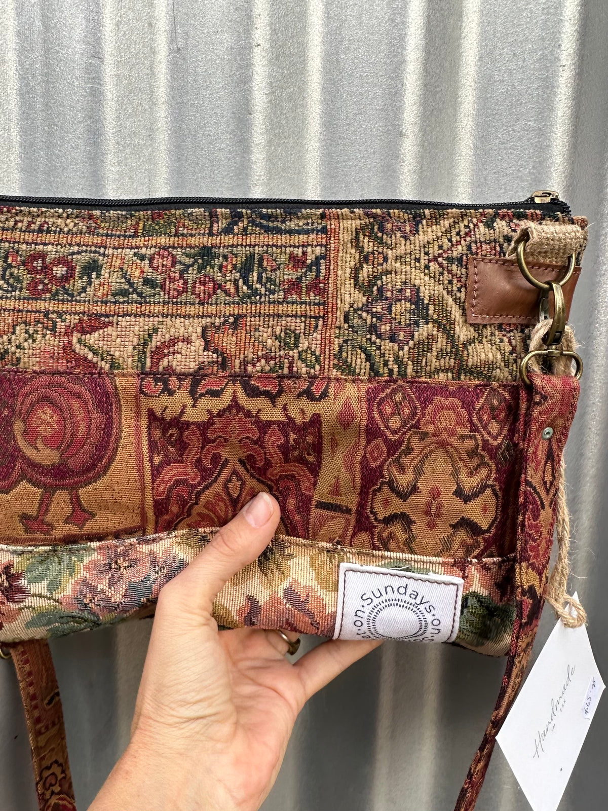 SOS Handmade patchwork fabric bag- Rustic Boho
