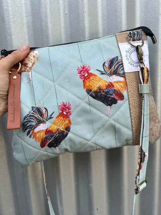 SOS Handmade patchwork fabric bag - Rooster