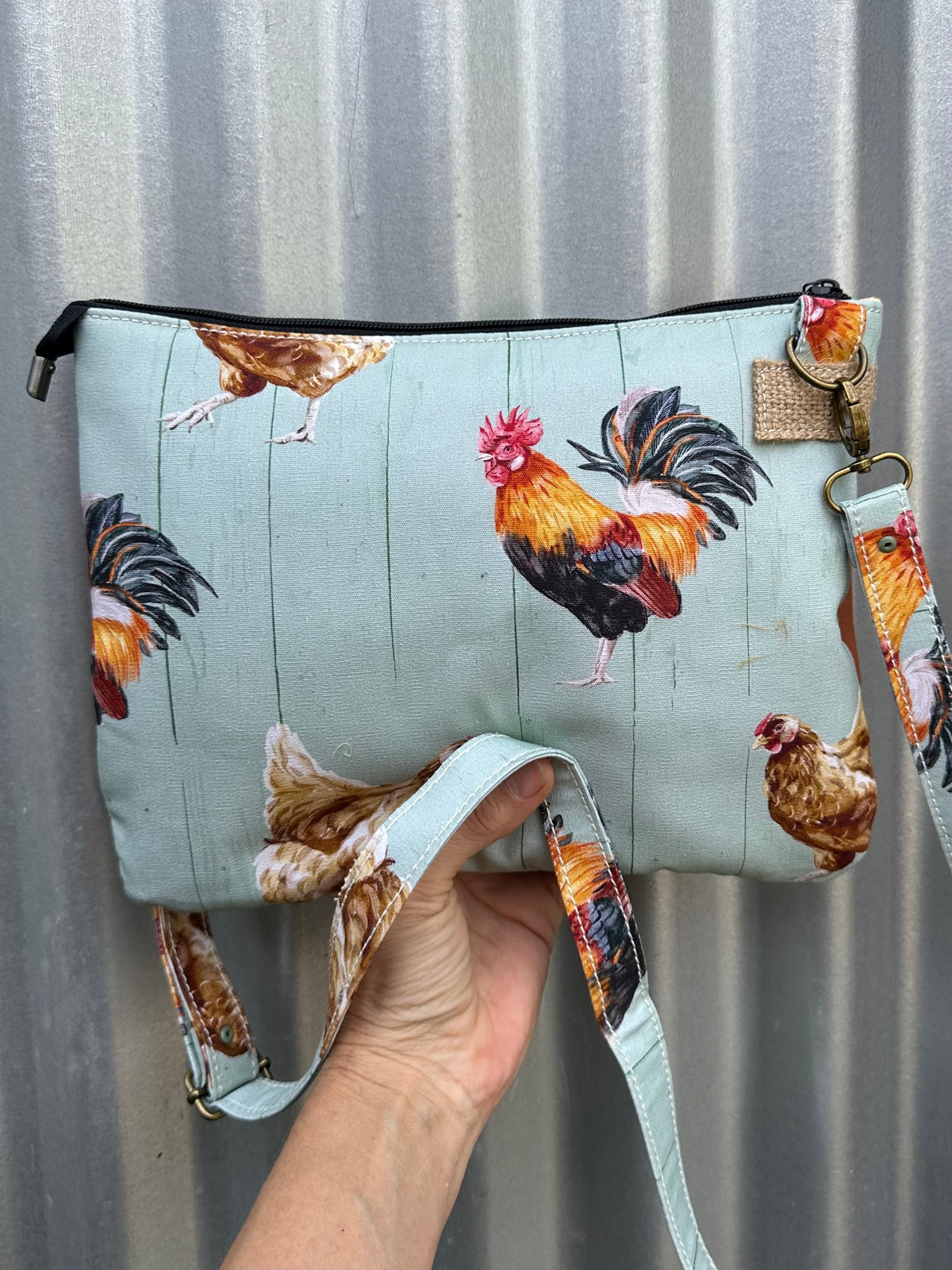SOS Handmade patchwork fabric bag - Rooster