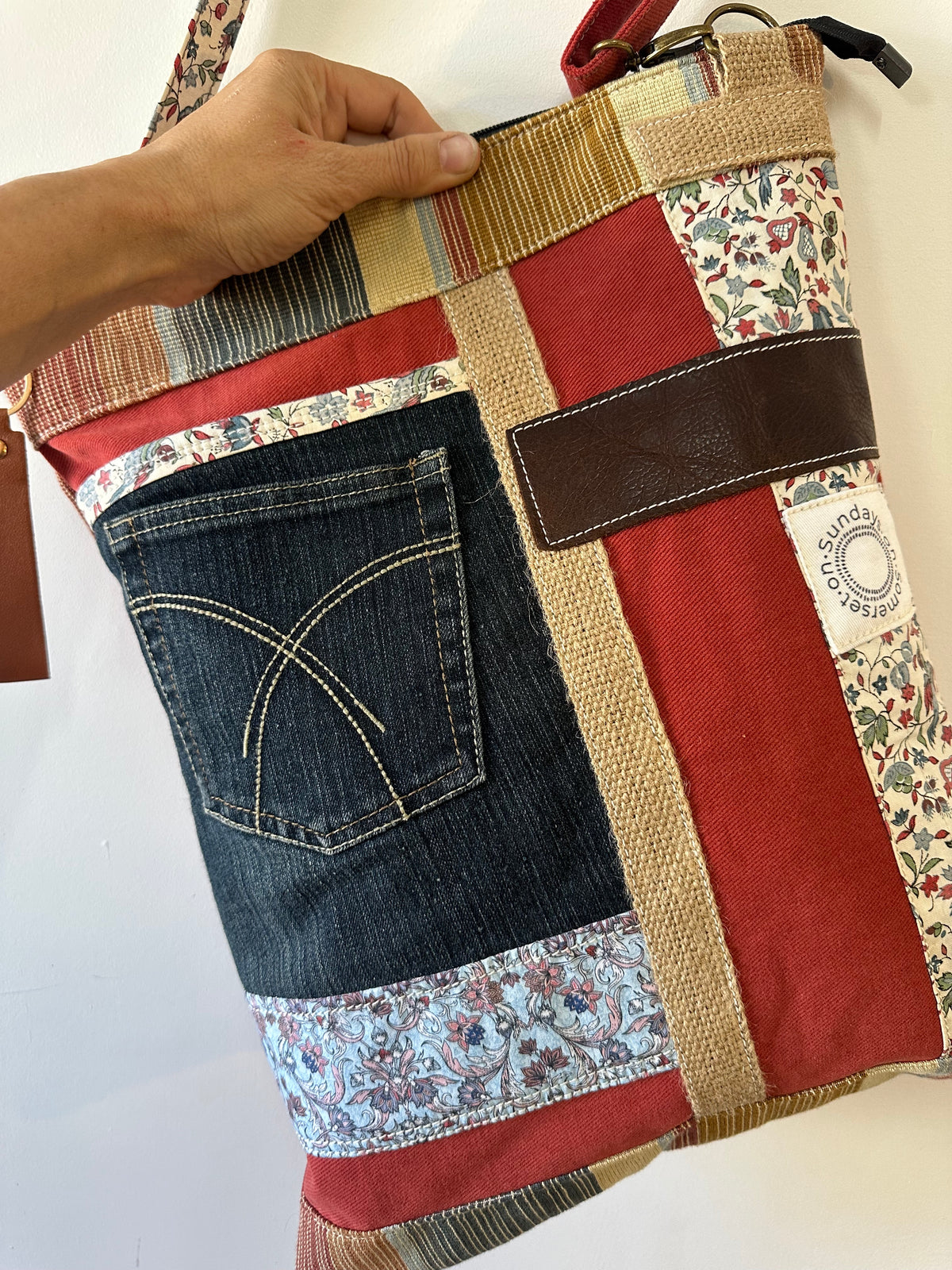SOS Handmade Bag - Boho denim pocket