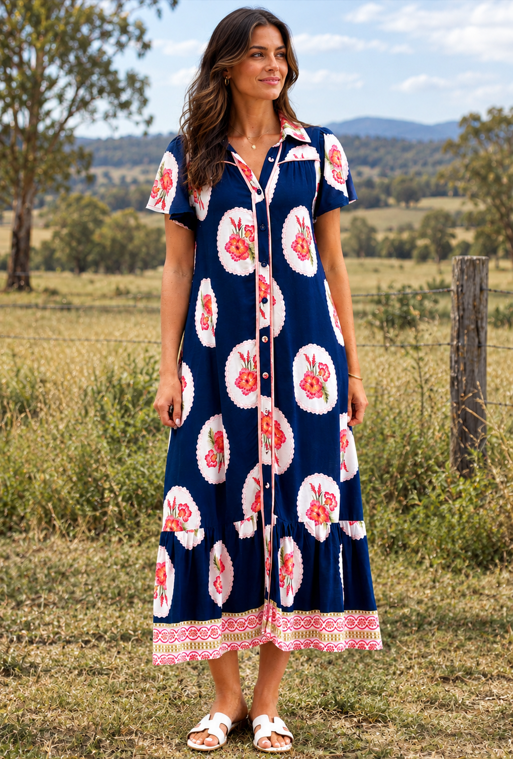 Boho Dress - Navy