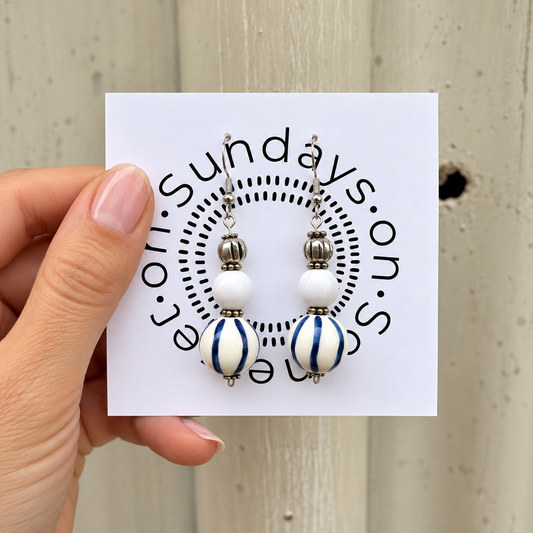 SOS Handmade Ceramic Beaded Earring 1
