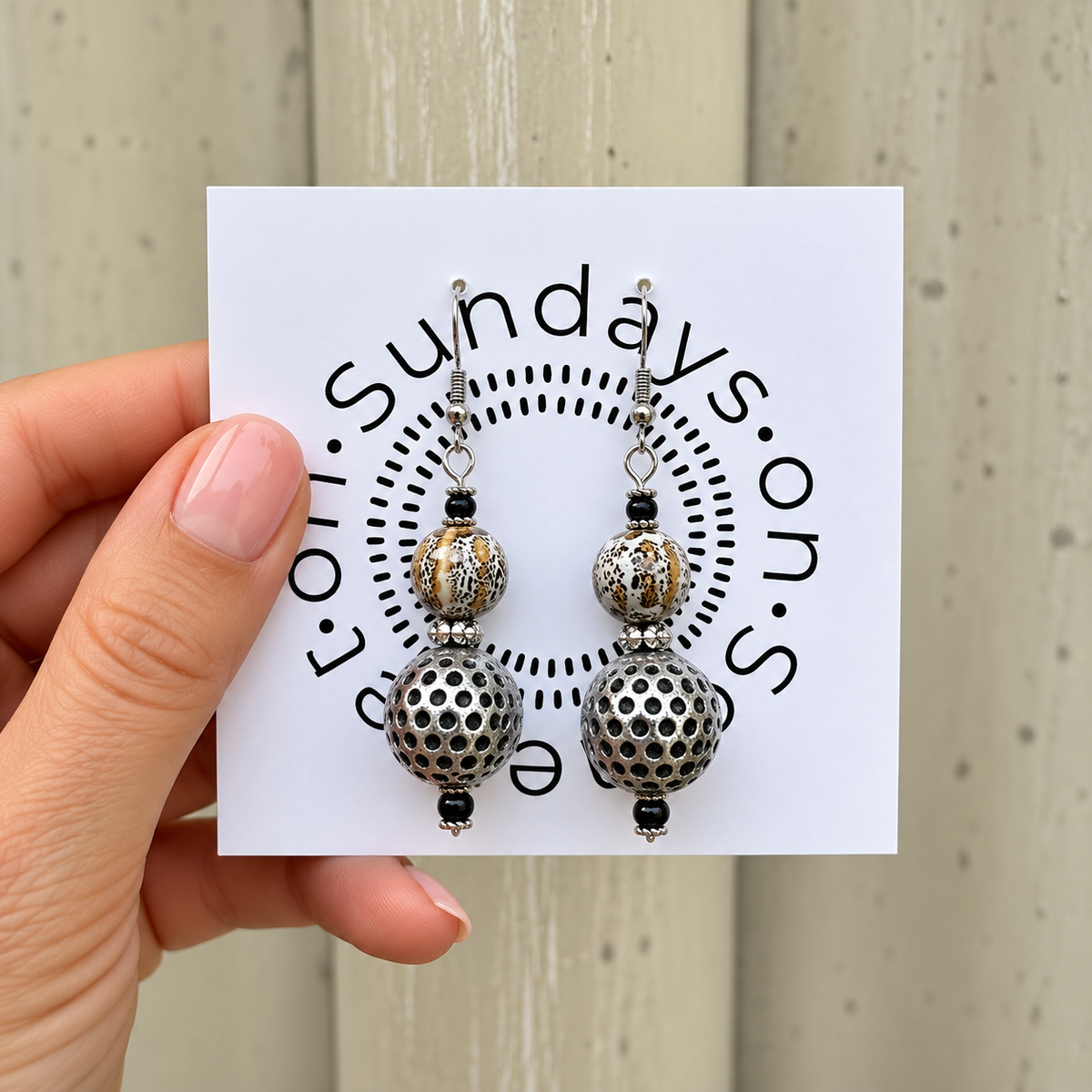 SOS Handmade Ceramic Beaded Earring 3