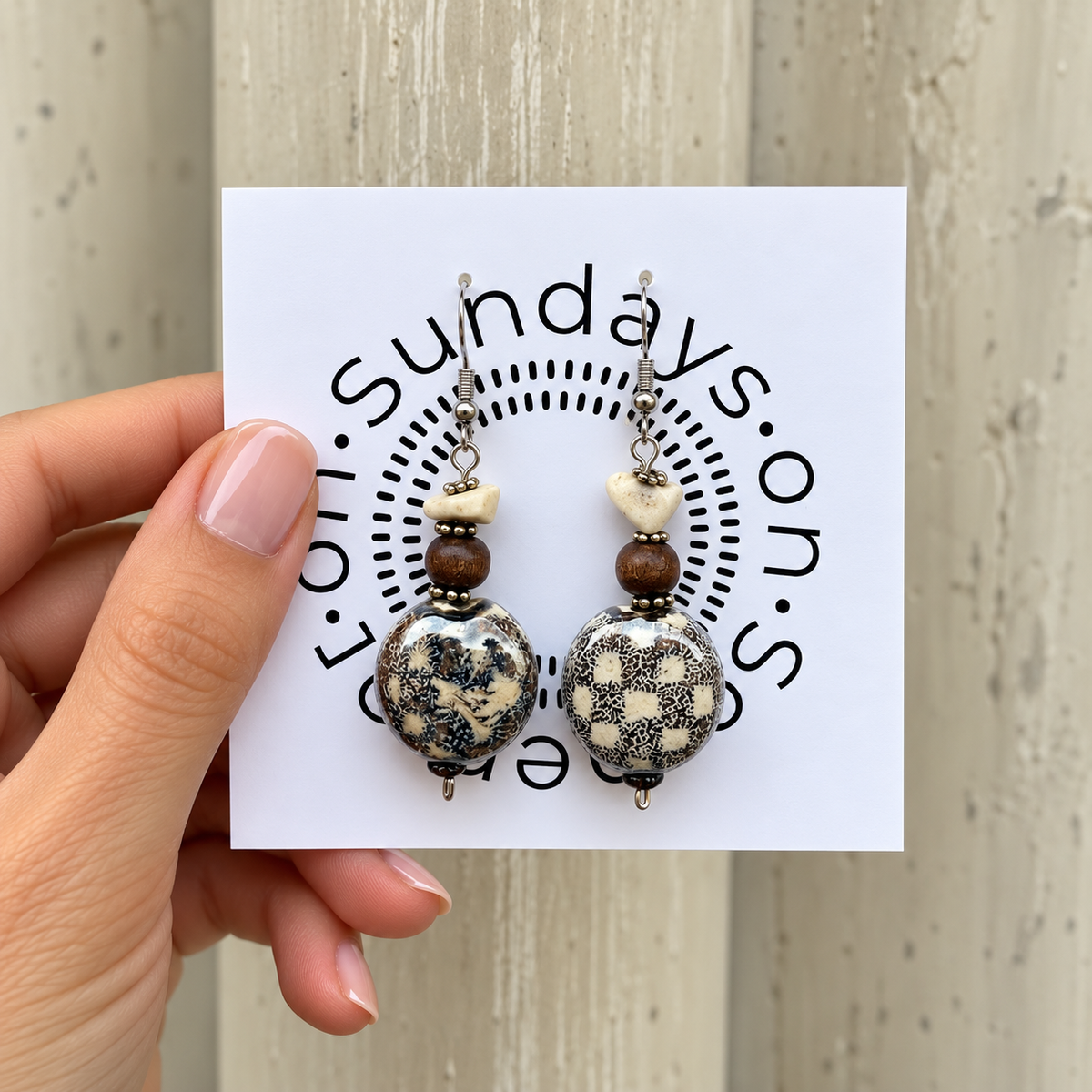 SOS Handmade Ceramic Beaded Earring 5