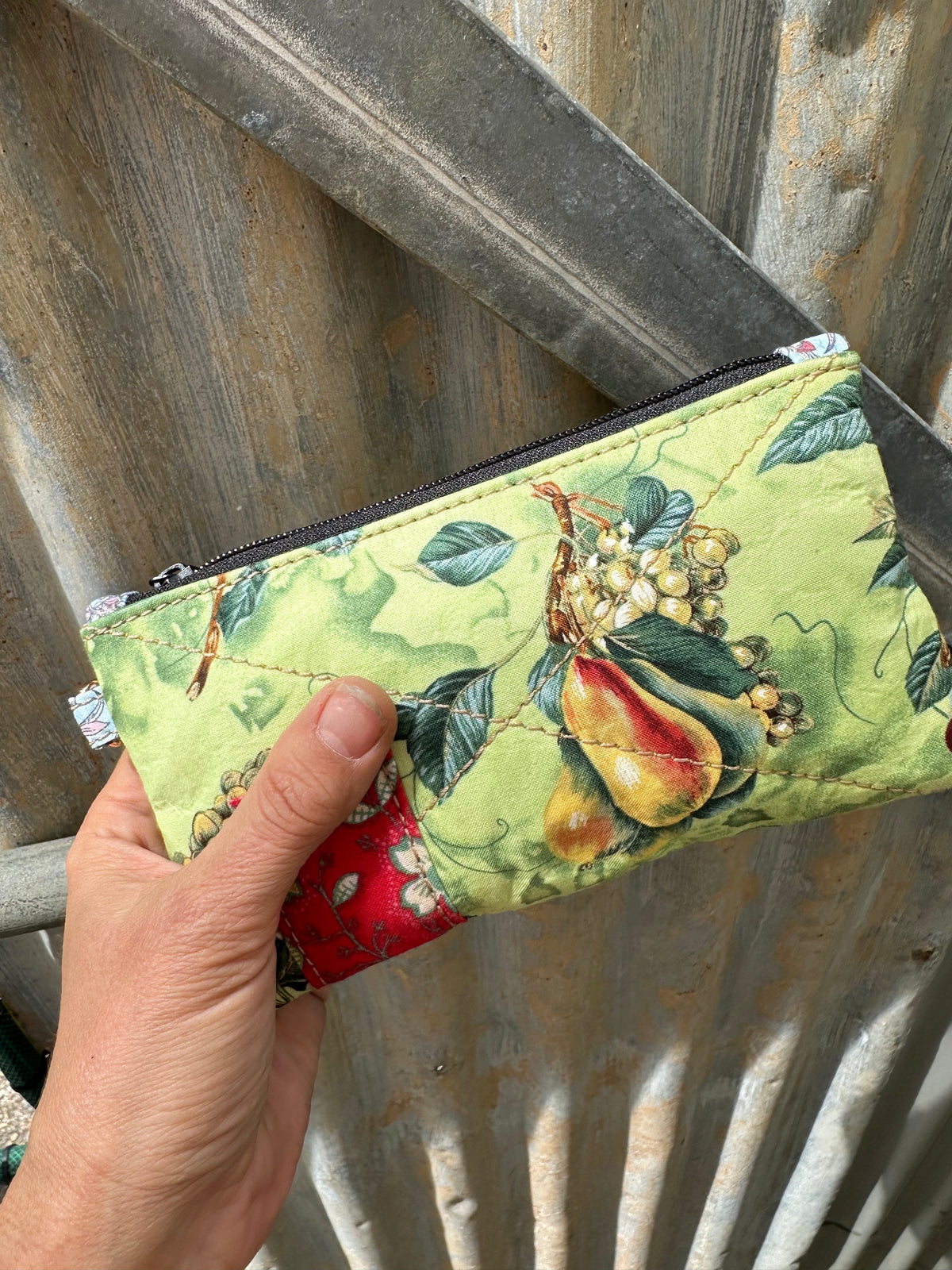 SOS Handmade patchwork fabric clutch mini bag - Fruits