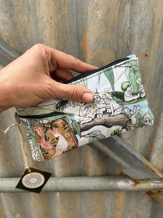 SOS Handmade patchwork fabric clutch mini bag - Gibbs