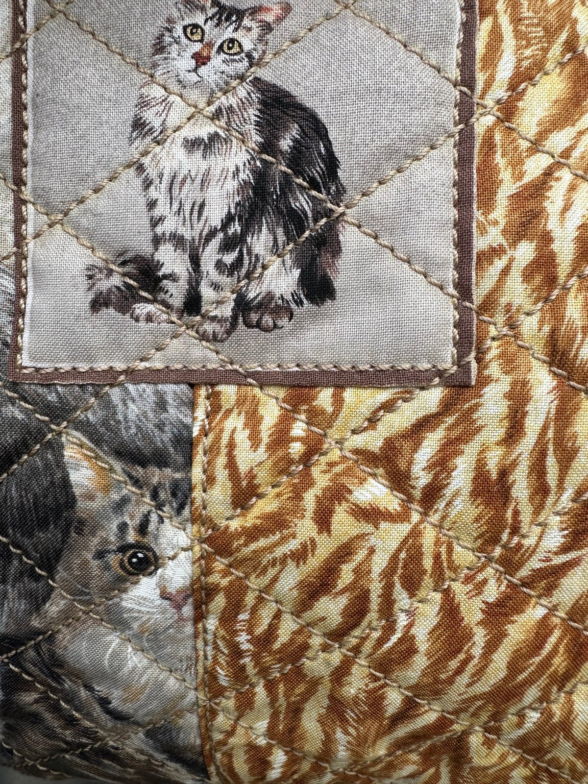 SOS Handmade patchwork fabric bag- Cats