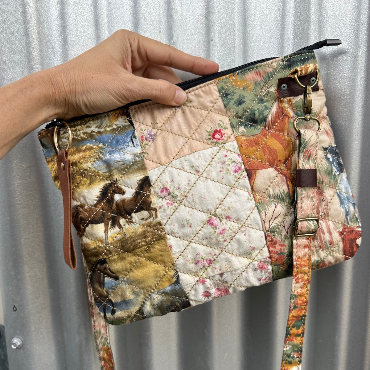 SOS Handmade patchwork fabric bag- Horse