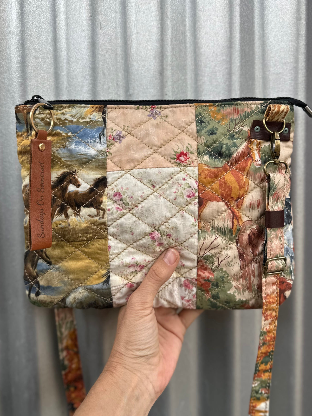 SOS Handmade patchwork fabric bag- Horse