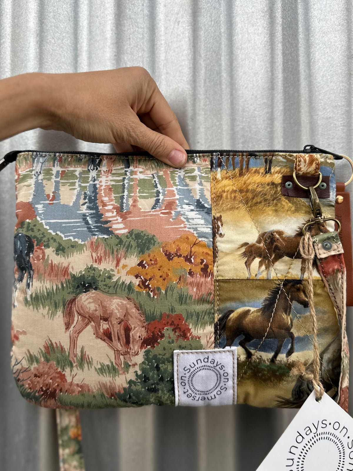 SOS Handmade patchwork fabric bag- Horse