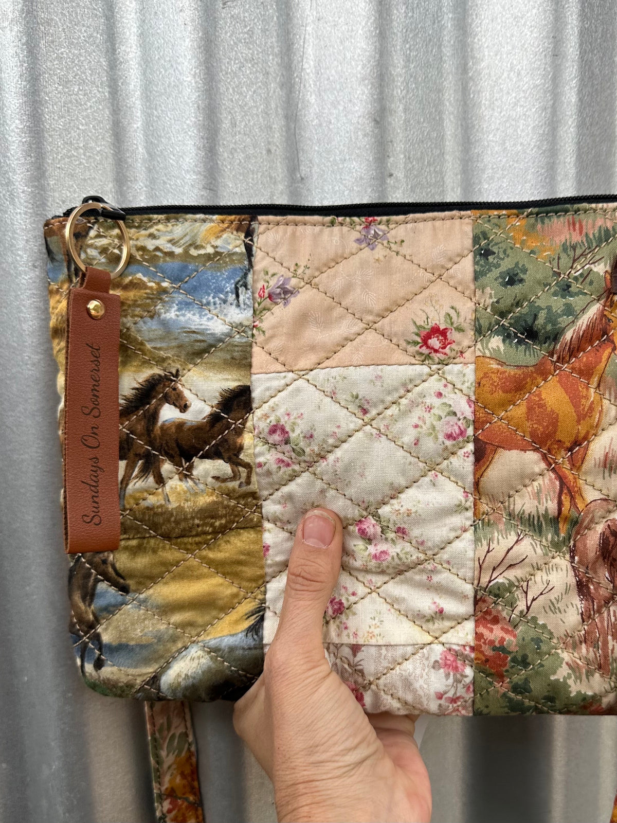 SOS Handmade patchwork fabric bag- Horse