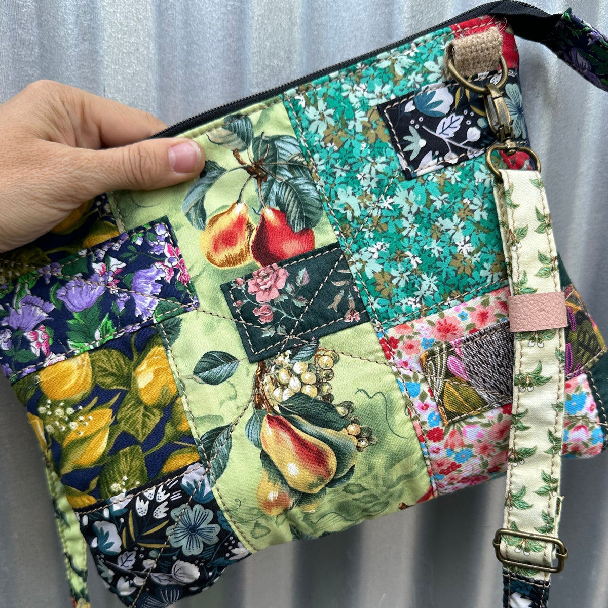 SOS Handmade patchwork fabric bag - florals