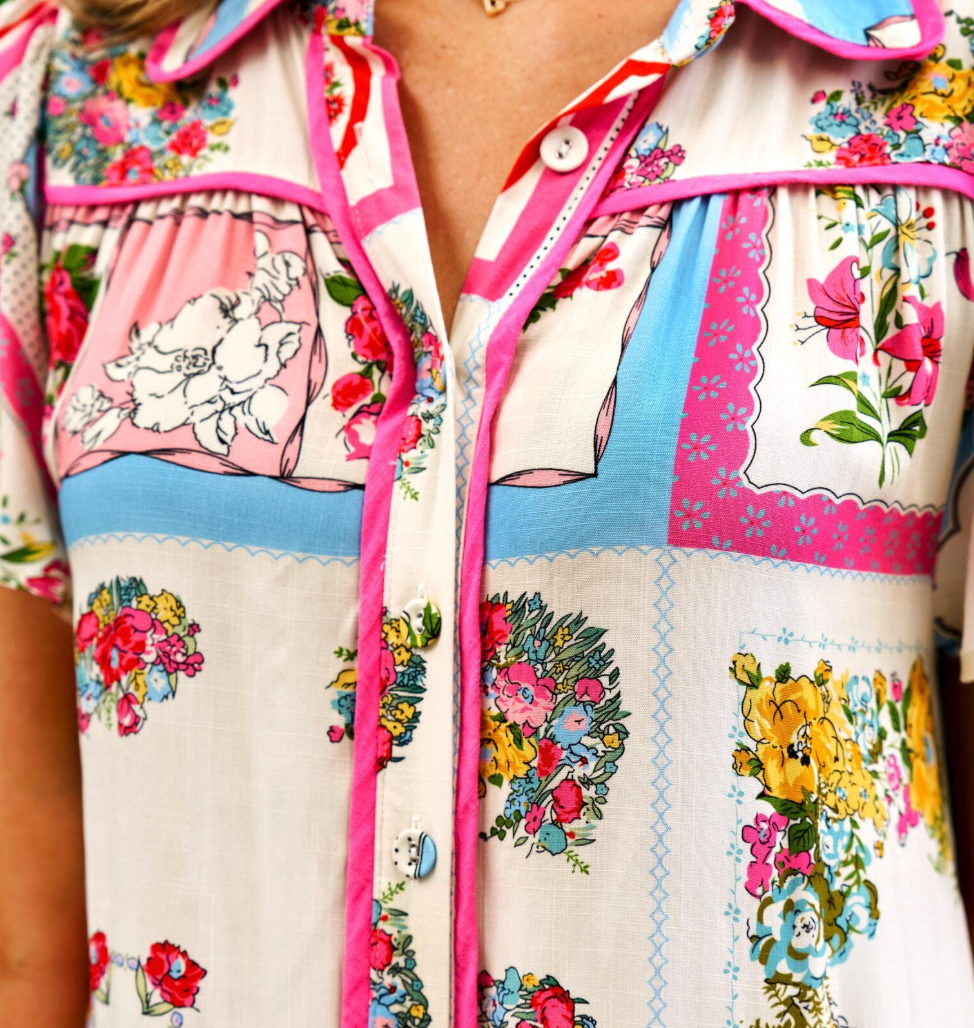 Boho Dress - Pink Patches