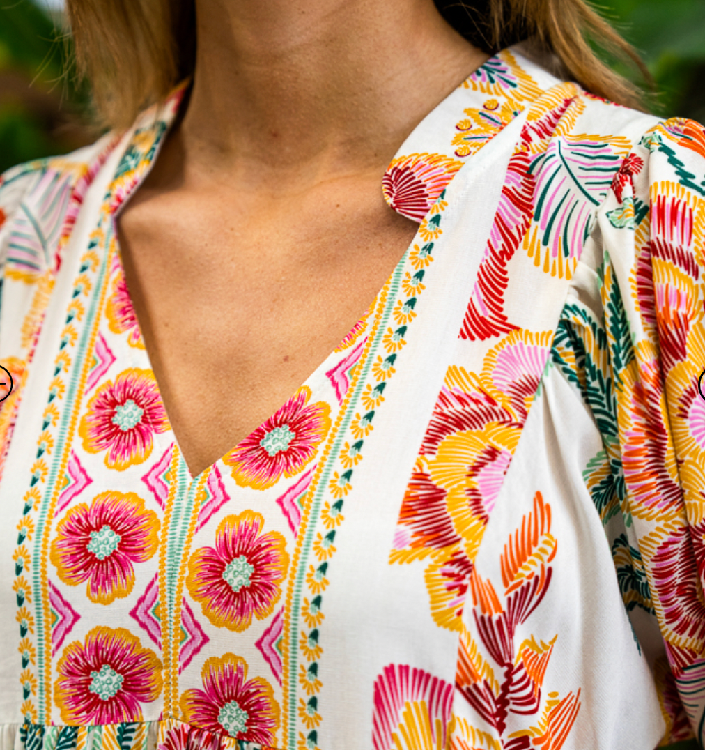 Boho Dress - Rustic Orange Florals