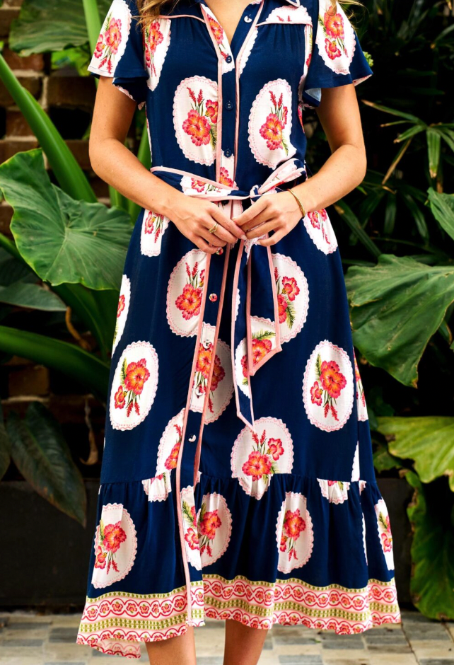 Boho Dress - Navy